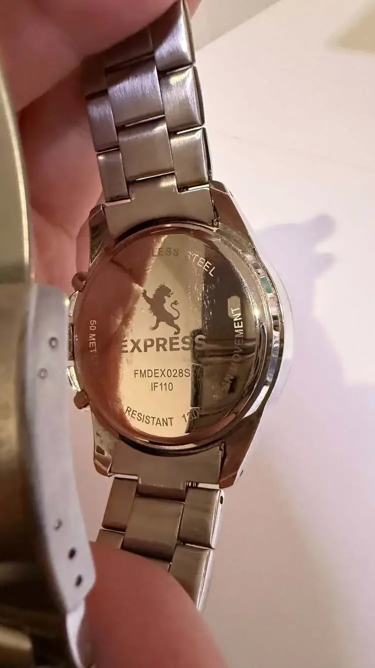 Express Men's Chronograph Silver-Tone Stainless Steel Watch FMDEX028S